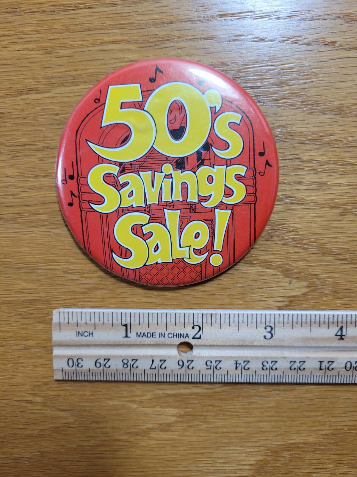 50's SAVINGS SALE! Retail Store 1950's Promotional Item Badge Pinback Pin Button