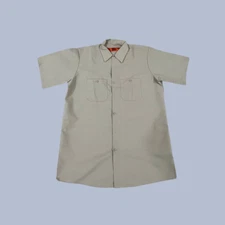 Red Kap Style SP24 Men's Short Sleeve Industrial Work Shirt Light Tan