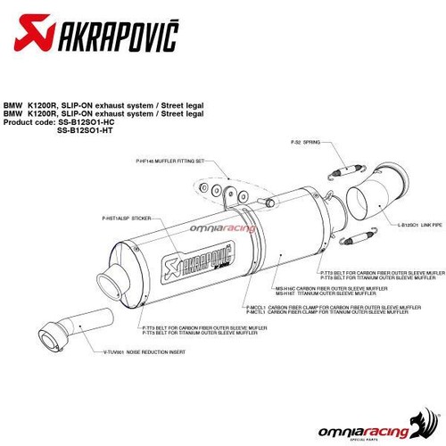 Akrapovic exhaust approved carbon fibre slip-on BMW K1200S 2005-2008 - Foto 3 di 6