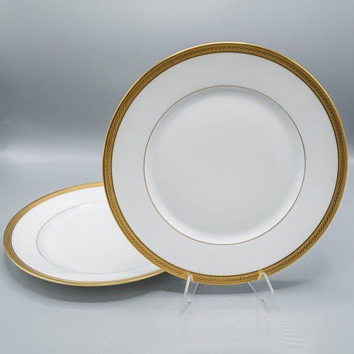 Faberge Limoges France Chaine D'Or Large Dinner Plate Pair- 10 3/4" FREE SHIP