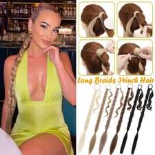 34" Long Braiding Ponytail Hair Extensions Pony Tail Real Natural As Human Twist