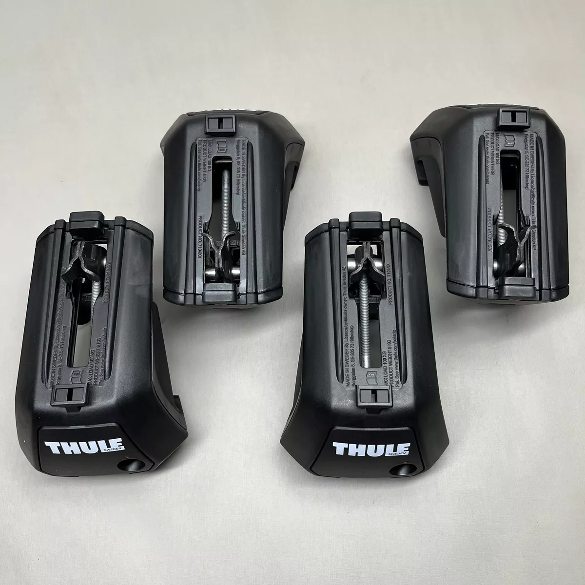 THULE SWEDEN Evo Raised Rail Evo Roof Rack 4 Pack Black 710400 New Other