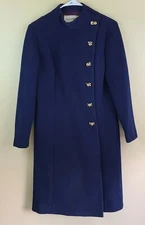 Vintage Junior Accent by Frank Adams Coat Women Navy Buttons Size Small / Medium