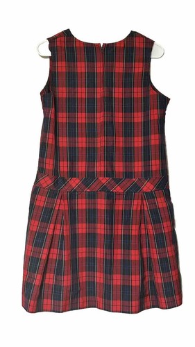 Dennis Uniform Jumper Girls Sz G 16 Dress Red Plaid - Picture 2 of 3