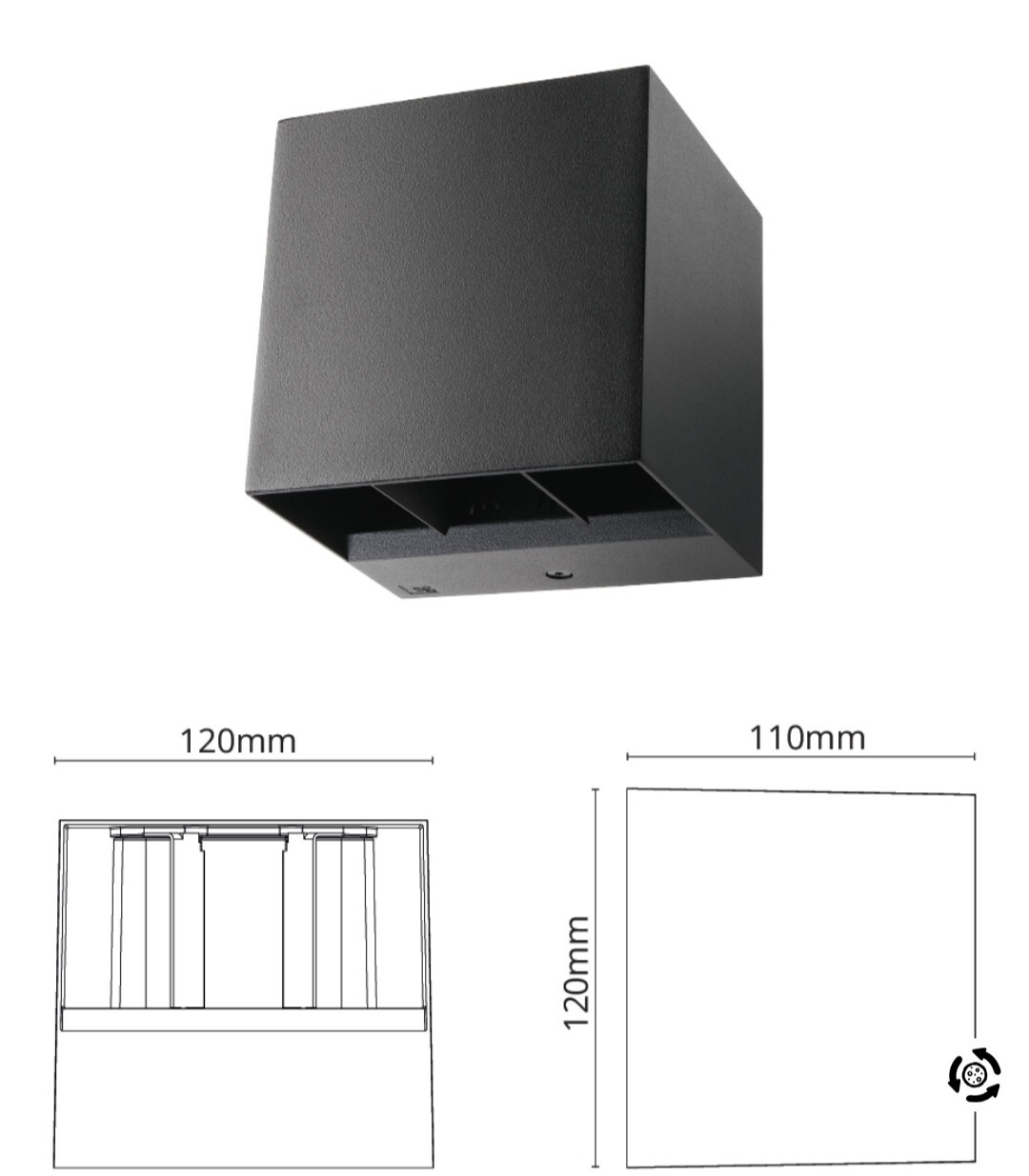 Applique LED 3000K Artes SG Lighting 340lm faisceau réglable