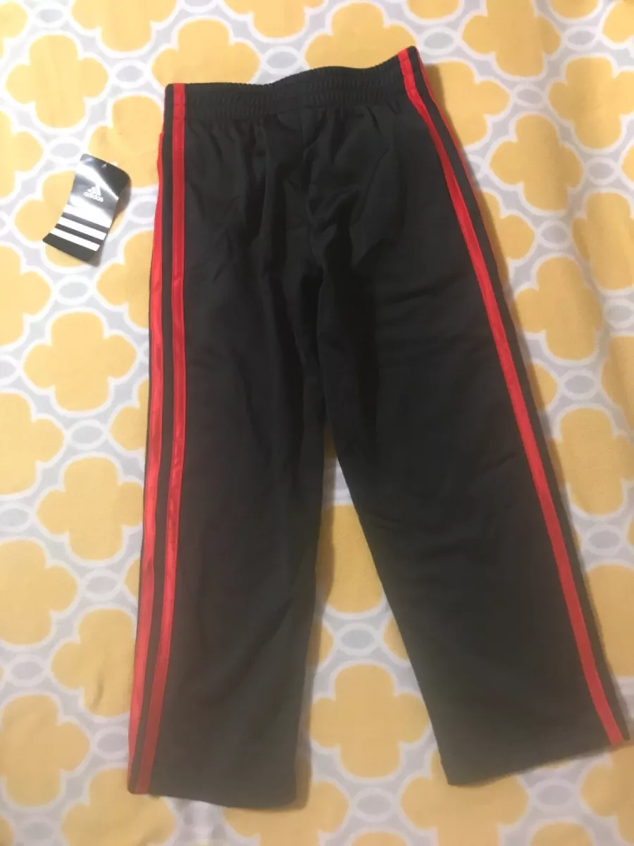 adidas kids pants, size 5, black with red NEW, boys girls athletic | eBay