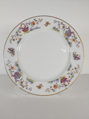 Royal Worcester Speiseteller ''Pekin'' Muster, Rand vergoldet
