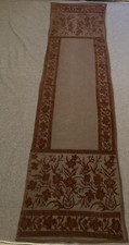 Vintage long velvet and mesh scarf, brown with a hint of burgundy, 18"x70"