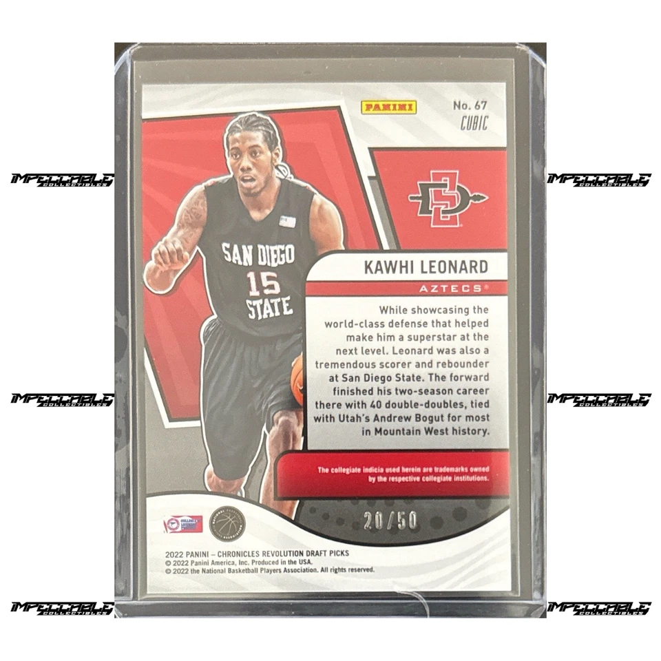 2022-23 Panini Chronicles Draft Picks - Revolution  Cubic #67 Kawhi Leonard /50 - Image 2 of 2