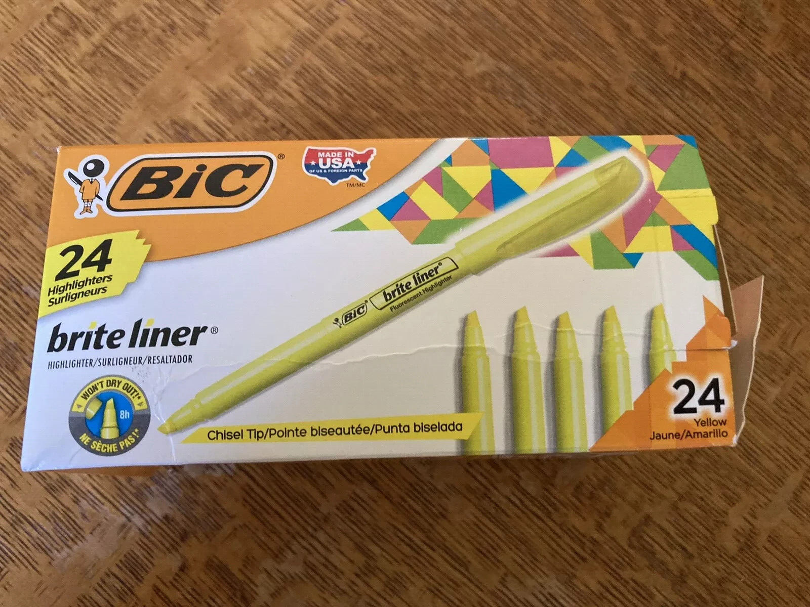 BIC, Highlighter, Brite Liner, Yellow, 24 Highlighter, Chise