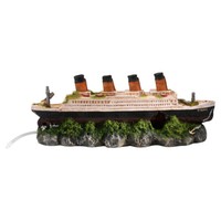 Aqua Della Schiffswrack Titanic Aquariumdekoration 39Cm Mit AusströMer