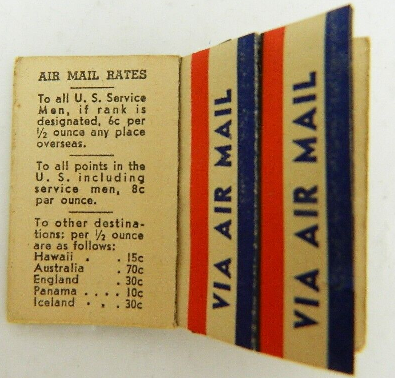 Vintage Booklet of Air Mail Stickers from Twenhoefel's in Belleville