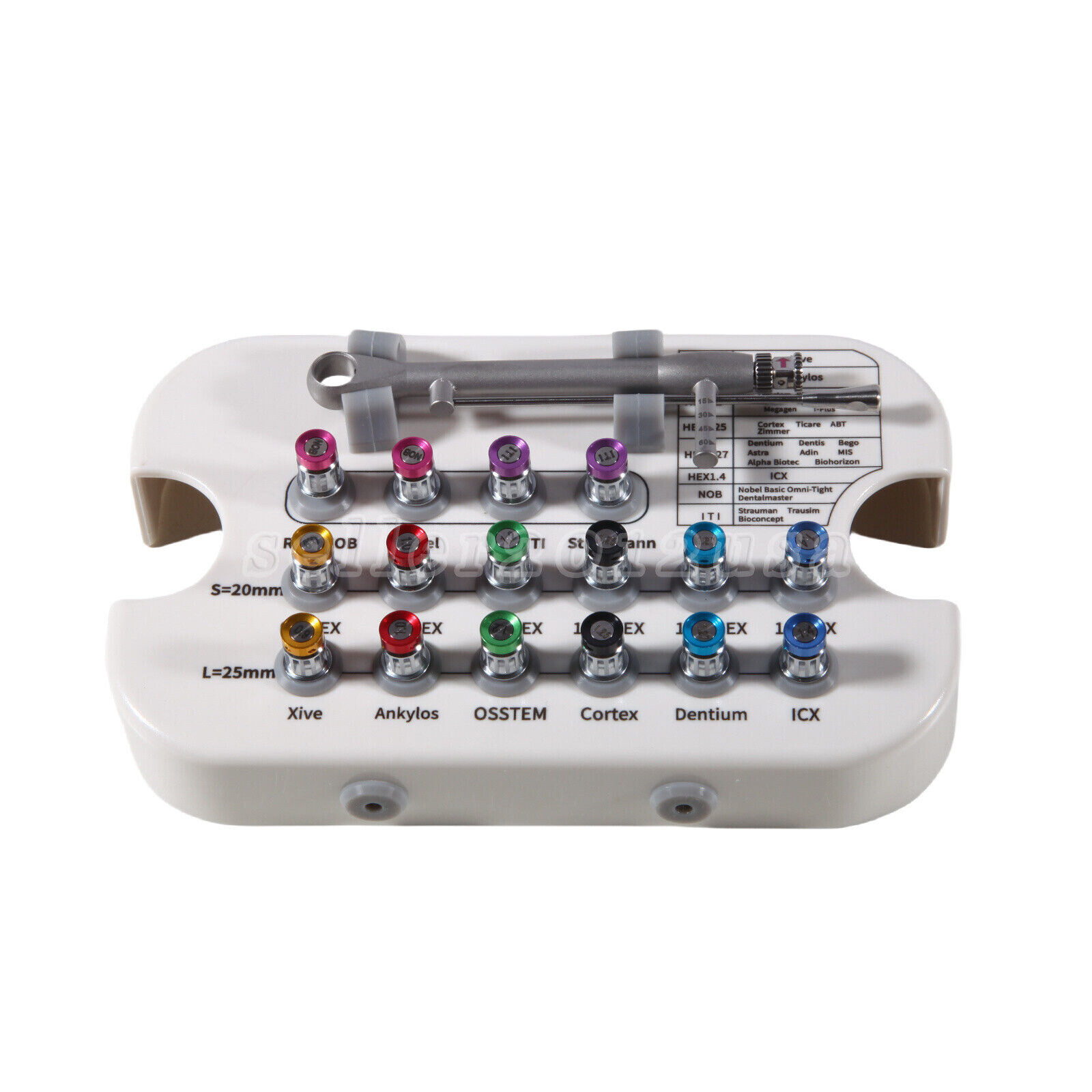 Dental Universal Implant Prosthetic Kit Torque Wrench Screw Drivers Remover Box