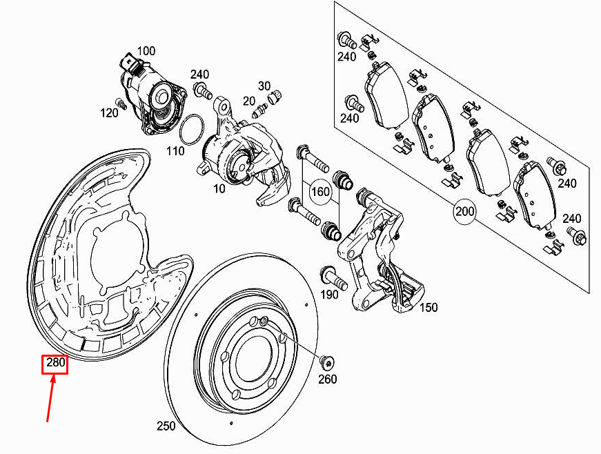 Cache-disque de frein arrière gauche MERCEDES-BENZ A W177 A2474230900