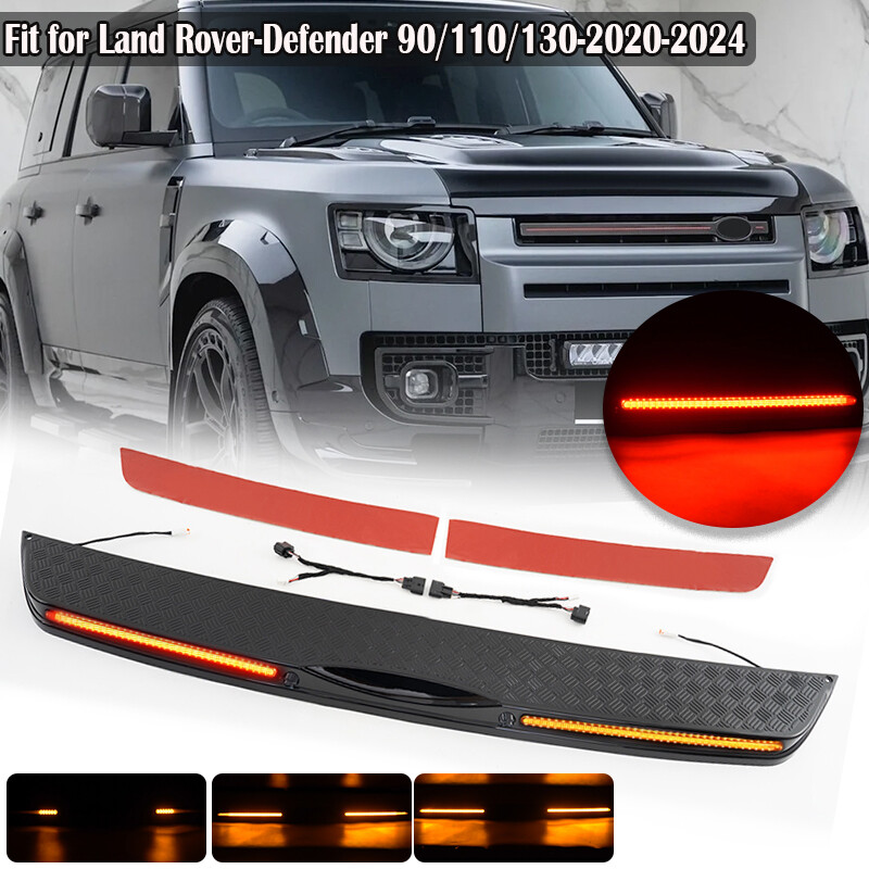 Rear Bumper Guard Cover with LED Light For Land Rover Defender 90 110 2020-2024