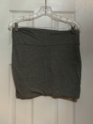 Womens Active Basic Size L Gray Stetchy Knit Skirt Elastic in Waist Band - VGUC