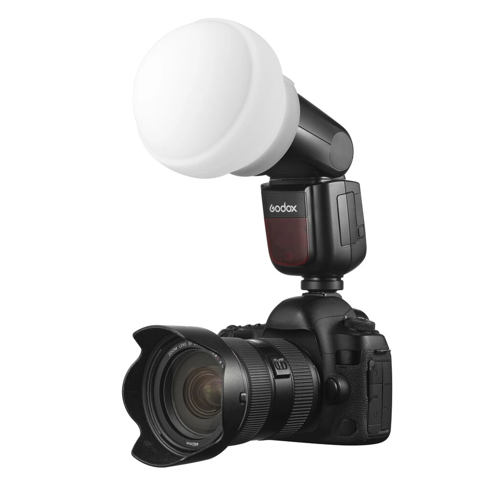 Godox V1 V1-C V1-N V1-S TTL Round Head Flash With AK-R22 Diffusion Dome Kit - Image 2 of 4