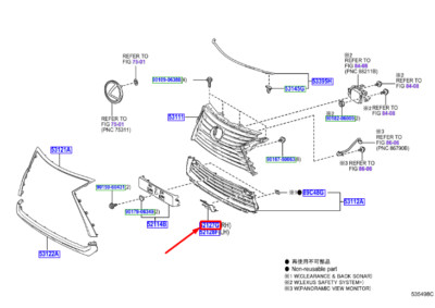 Lexus RX MK4 Stoßstange vorne rechts Lochabdeckung 5212748170 NEU ORIGINAL