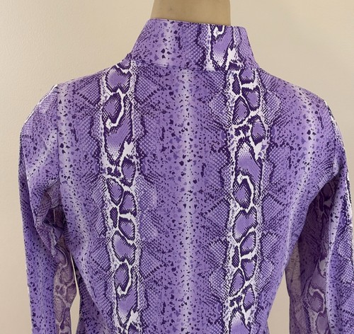 IBKUL KIMMY Womens XS Plum Python Snake 1/4 Zip Long Sleeve Mesh Panel Pullover - Picture 4 of 5