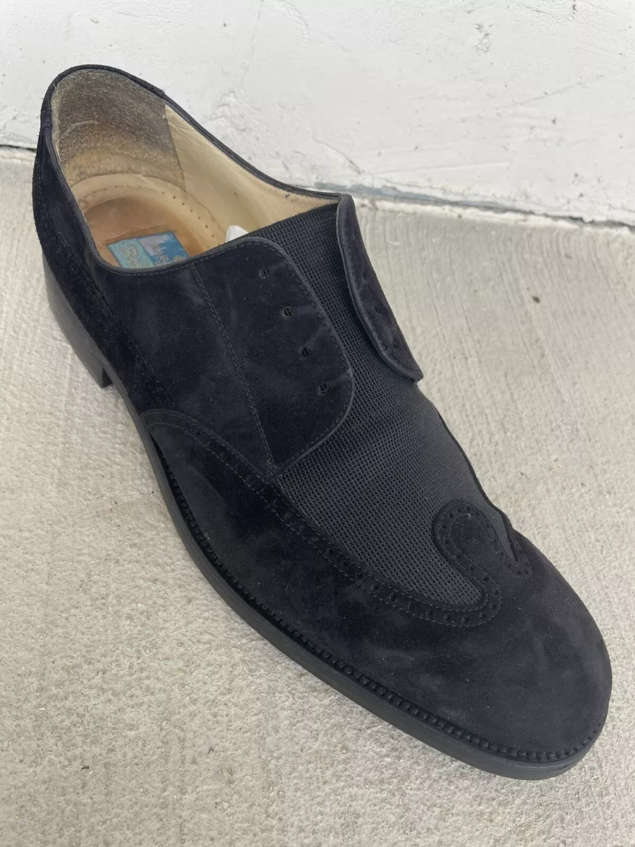 BARRATS 1890 Shoes Men's 13 Made in Italy Black Leather Suede Oxford C31768