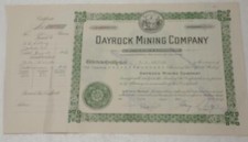 1946 DAYROCK MINING CO 100sh ctf # 4773 z pieczęcią, znaczki, DOSKONAŁE RZADKIE Niektóre noszenie