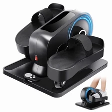 Under Desk Elliptical Machine, Seated Pedal Exerciser with Remote for Seniors A+