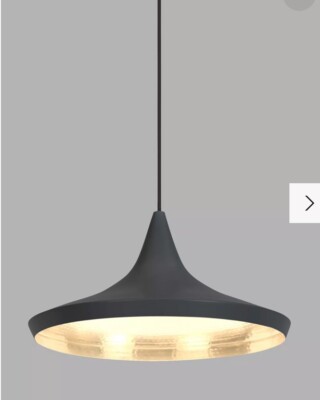 Tom Dixon Beat Wide Pendelleuchte Deckenleuchte BLS01B schwarz mit Armatur SPA12EU