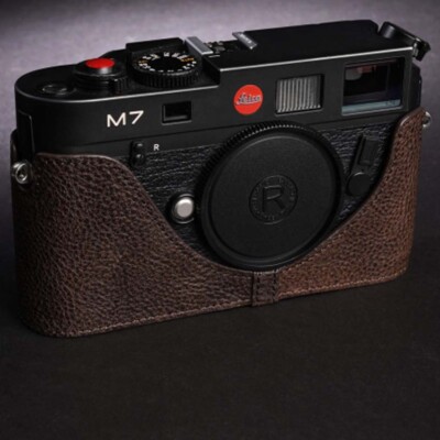 Handmade Genuine Real Leather Camera Half Cover Case Bag For Leica M7