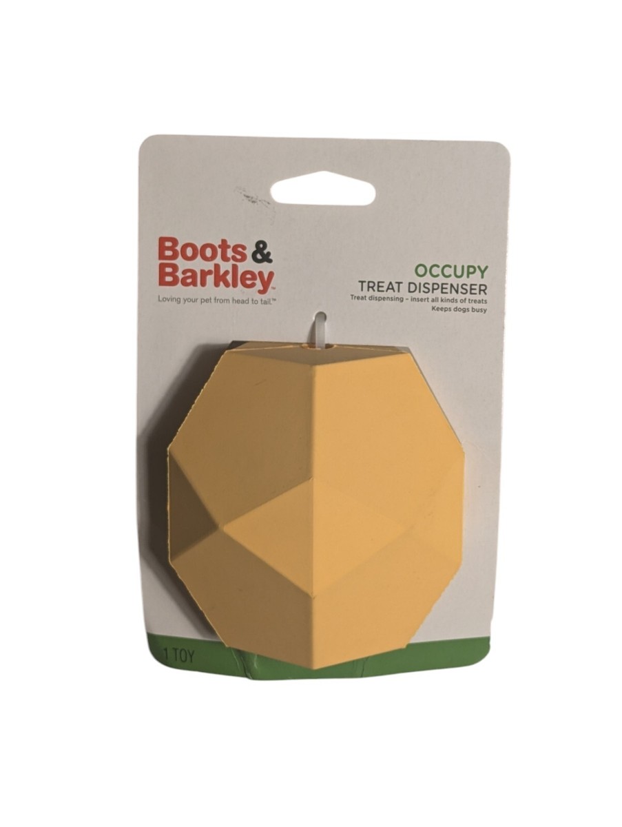 Boots & Barkley Yellow Polygon Rubber Occupy Treat Dispenser Dog