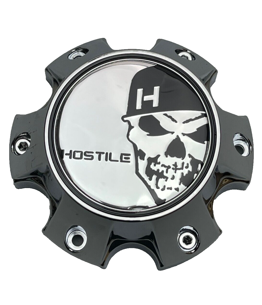 Hostile Chrome Wheel Center Cap HC-6003 C-8015A Skull Logo | eBay