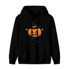 Halloween Jack-O-Lantern Witch Costume 320GSM Front Print Unisex Hoodie S-3XL