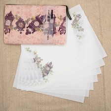 Iyo Washi Kaishi Paper Set with Case Antique Wall Clock Pattern Kimono Bi Japan