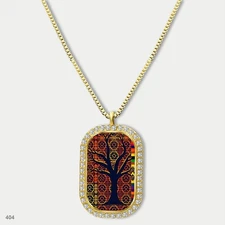 Amazing Colorful Tree of Life Pendant Necklace Chain Photo Dog Tag Chain Gift De