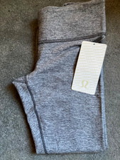 Lululemon  leggings mid rise 3/4 grey marle yoga new with tags rrp £72.00