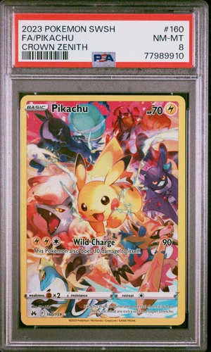 PSA 8 Pikachu 160 Full Art Secret Rare Crown Zenith Pokémon Card