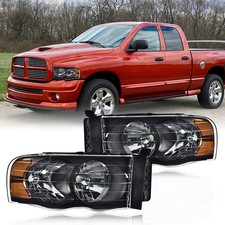 Black Housing Amber Corner Headlight Lamps For 2002-05 Dodge Ram 1500 2500 3500 Black Housing Amber Corner Headlight Lamps For 2002-05 Dodge Ram 1500 2500 3500