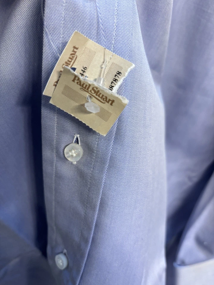 Новый с Ярлыками Paul Stuart 18/36 светло-синий первоклассный французский манжеты платье рубашка из чистого хлопка - Изображение 2 из 4
