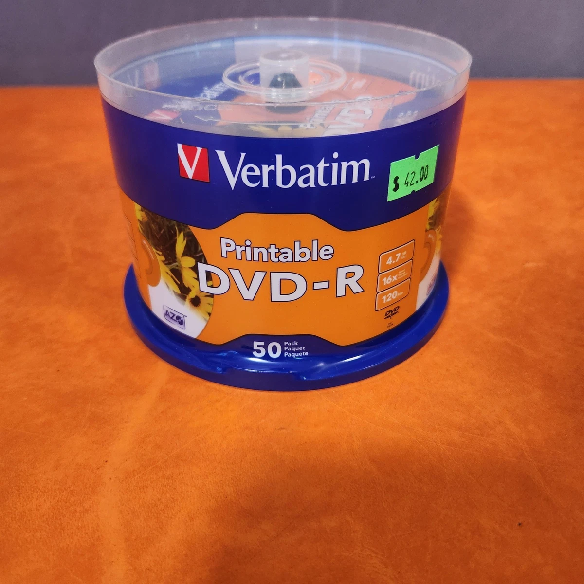 50 x Verbatim Blank DVD-R 16x 4.7BG - FULL HUB Wide Printable DVD Discs