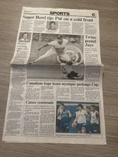 May 25 1989 Pioneer Press Sports – Super Bowl, Twins Win, Canadiens, Wolves