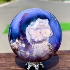 Spécimen de boule de guérison sphère quartz agate naturelle Sakura 162G