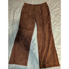 Vintage Talbots Leather Suede pants Women's Size 12 Large Wide Leg