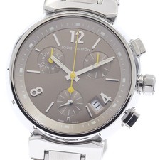 LOUIS VUITTON Tambour Q1322 Cronografo Data Quadrante Marrone Quarzo Ragazzo_939716