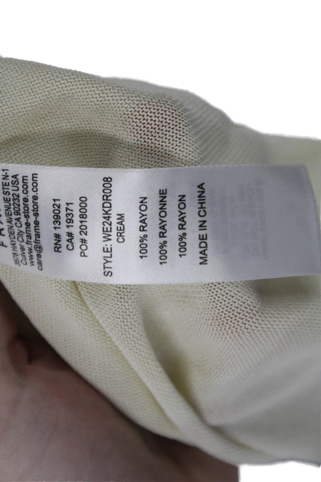 Frame Womens Textured Spaghetti Strap V-neck Tank Top Yellow Size S - Image 4 of 4