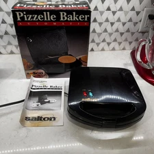 SALTON Baker Pizzelle Cookie IRON Master Maker WM8PZL Electric Black Automatic