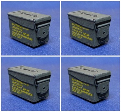 Callsign Models 1/16 50 Cal Ammunition Ammo Boxes Vietnam Era Resin w/ Decals 4x