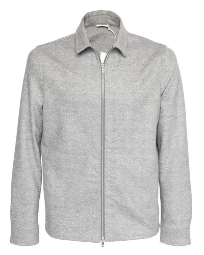 NWT MARCO PESCAROLO "AVI" JACKET cotton grey herringbone luxury Italy 50 M - product listing photo