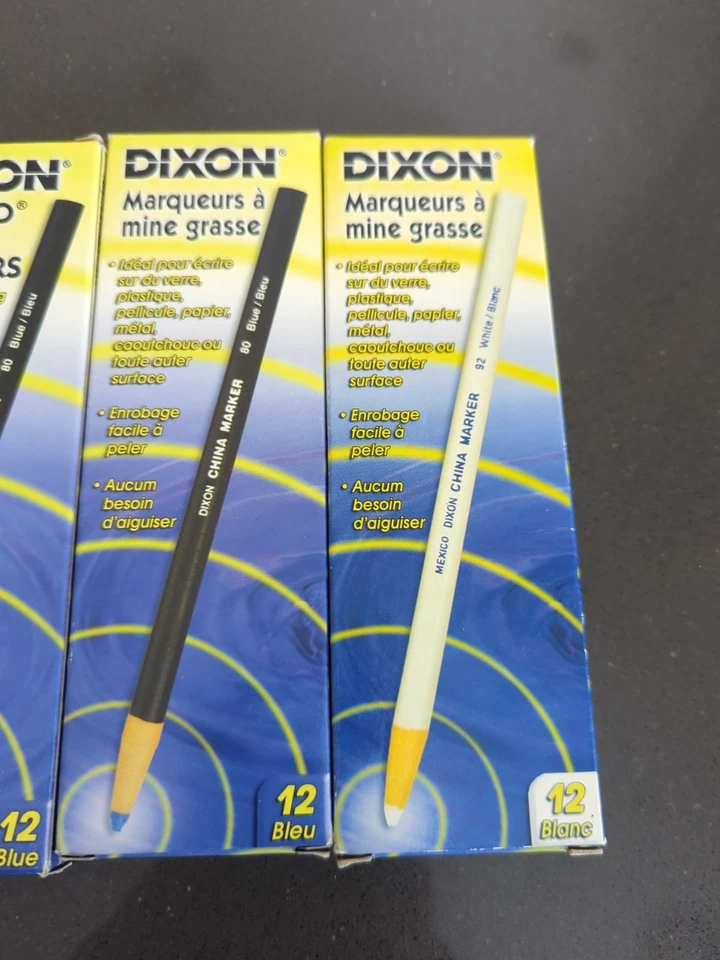 Dixon Phano Peel-Off China Marker Pencils Blue And White -  30 Total M5 - Image 4 of 4