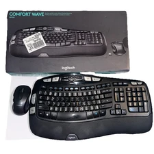 Logitech MK550 Wireless Wave Keyboard Mouse Combo Tested Works W/ Box & Receiver