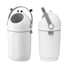Odor-Locking Diaper Pail,Works with Regular Trash Bags Grey and White 