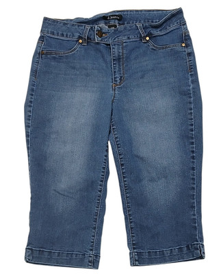 D. Jeans Capri Denim Jeans Stretch Mid Rise Med Wash Womens 14W